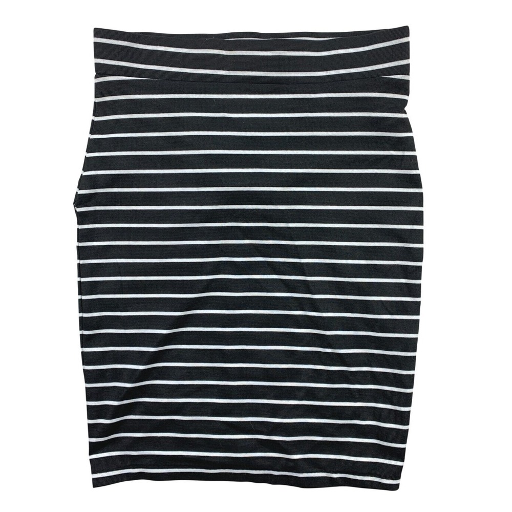 2b Bebe Cindy Striped Tulip Mini Skirt Womens S Black Bodycon Stretch Casual NWT